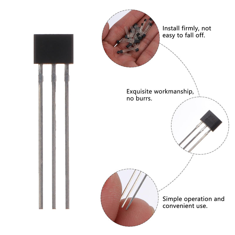 ULTECHNOVO 100pcs A3144 3144 Hall Effect Sensor for High-Temperature Operation (Pack of 2) 1.6X0.4cm (Pack of 2)