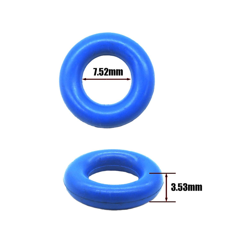 HiSport Fuel Injector O-Rings Set - [7.52mm X 3.53 mm] Blue Universal Repair Kits [50 Pcs]