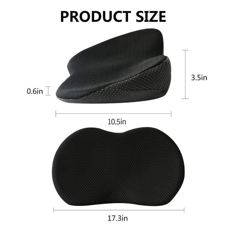 Car Seat Cushion - Memory Foam Car Seat Pad - Sciatica & Lower Back Pain Relief - Car Seat Cushions for Driving - Road Trip Essentials for Drivers(Black) Black