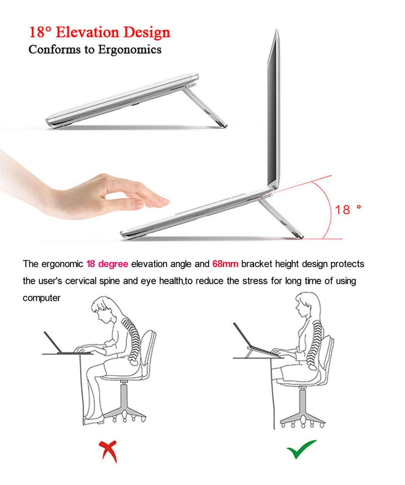 Soke-Six Laptop Stand,Aluminum Portable Foldable Laptop Support Stand Holder Desk Table Mobile Phone Stand for iPad MacBook Pro Air Notebook