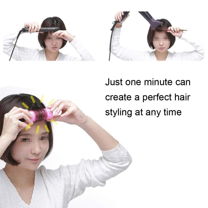 Hair Curlers Rollers USB Portable Hair Roller Bangs Curling Hair Styling Tool Mini Electric Hair Curler(pink)