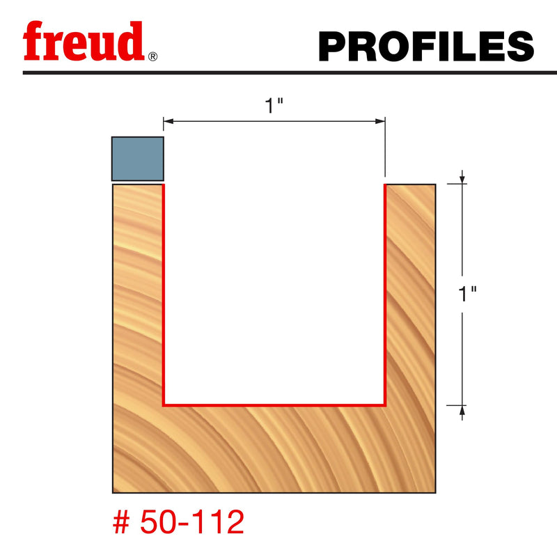 Freud 50-112: 1" (Dia.) Top Bearing Flush Trim Bit with 1/2" Shank