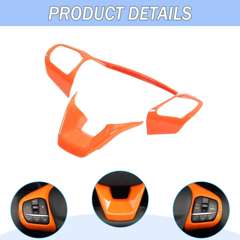 Aunginsy Central Control Steering Button Frame Trim Compatible with Ford Maverick 2022+ Bronco Sport 2021+ Escape 2020+ Center Console Steering Panel Protector Cover Decorative Sticker ABS Accessories Orange