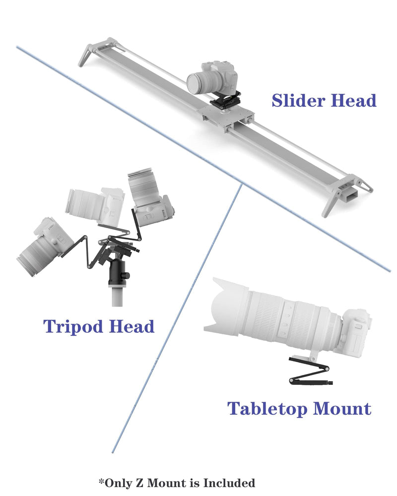 Z Flex Tilt Tripod Head - Flexible Angle Pan & Tilt Head/Universal Multiway Camera Tripod Connecting to Monopod Slider Rail Stabilizer Gimbal|Compact Folding Z Bracket Mount Fits Most DSLR Camera 4 Kg Version