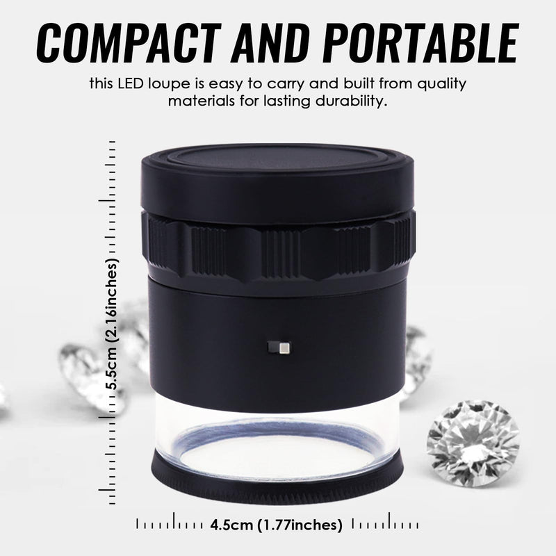 10x Jewelers Loupe, Illuminated Magnifying Glass, Portable Pocket Reading Magnifier with 25mm with LED Focused Eye Loupe Magnifier for Gems,Coins, Interchangeable Reticle Scale (4 Scale Glass) 4 Scale Glass