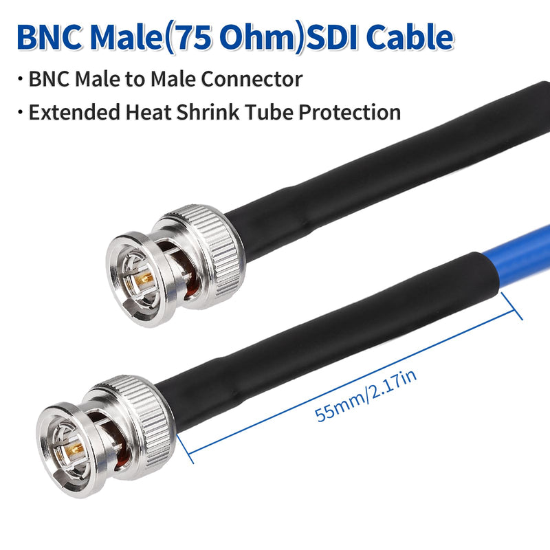 Yuslao 12G SDI Cable 3FT BNC Male to Male Video Coaxial Cable RG6 Coaxial Cable 75 Ohm Ultra Low Loss for 8K 4K 6G-SDI 3G Video Security Camera SDI Converter(Straight,2 Pcs).