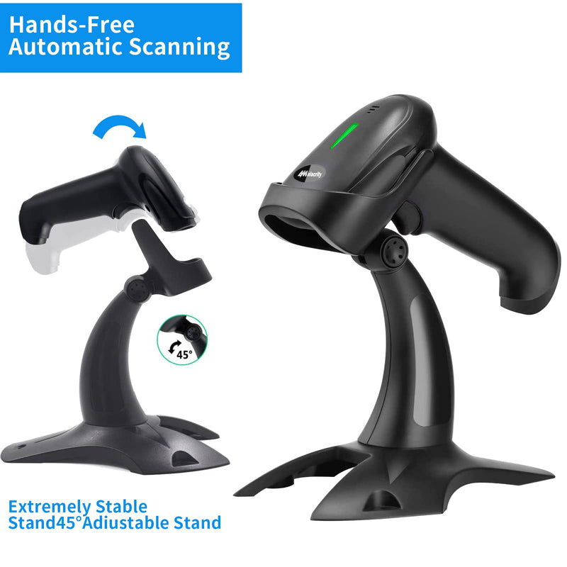 2D Bluetooth Barcode Scanner,Alacrity 1D 2D Hands-Free Automatic Scanning 3-in-1 Connections Bluetooth&USB Wired&2.4GHz Wireless Barcode Reader,Work with Windows,Mac,Android,Linux,iOS 2D Bluetooth Barcode Scanner