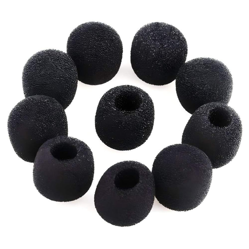 20 Pack Mini Microphone Windscreen Foam Cover, Universal High Density Small Size Headset Mic Windscreens (31×25×10mm), Black