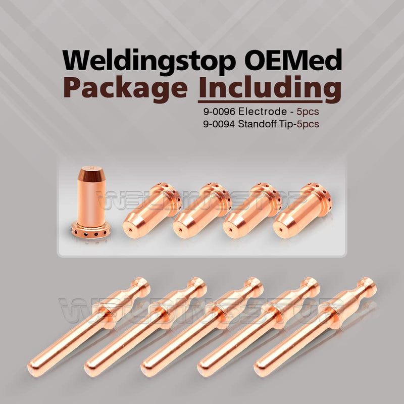 WeldingStop 9-0094 9-0096 SL40 Torch Plasma Electrode Tip fit Thermal Dynamics Cutmaster 42/12+ Plasma Cutter SL40 Plasma Torch Consumables 10pcs 5pcs Electrode9-0096 + 5pcs Tips 9-0094
