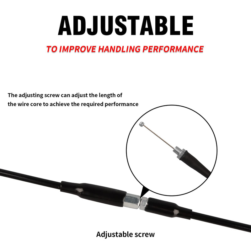 NIBBI Throttle Cable 40.3“, Universal Replacement Motorcycle 102.5cm Adjustable Throttle Cable, For Dirt Bike Pit Bike YAMAHA Kawasaki Honda Apollo Motocross NC-Throttle Cable-Black
