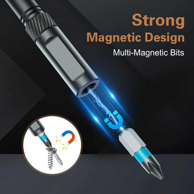 24 in 1 Magnetic Screwdriver Set, DIY Ratchet Screwdriver Set, Multi Bit Magnetic Drive Set with Detachable Ratchet Handle, Portable Precision Repair Tool Kit for Furniture Computer Bicycle 24 IN 1