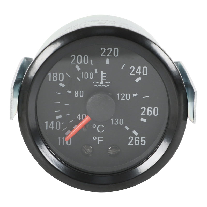 JDMSPEED 2" 52mm Water Temperature Gauge 40-130℃,110-265℉ Water Temp Thermometer Meter Kit DC12V with Sensor NPT 1/2, 1.8m Wire Length
