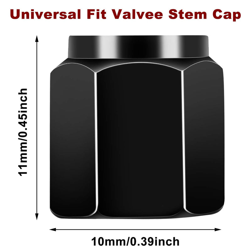 Mudder 20 Pieces Tire Valve Caps Aluminum Valve Stem Caps in Hexagon Shape with Rubber O-Ring Seal Stem Covers Universal Fits for Car Truck Motorcycles Bike and Bicycle(Black) Black