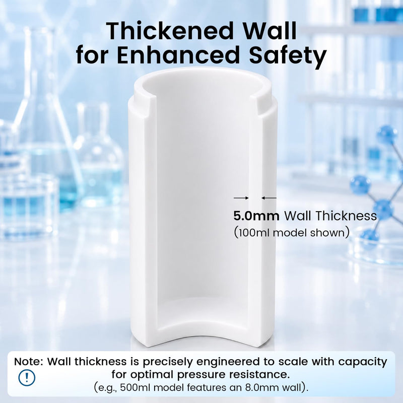 BAOSHISHAN polytetrafluoroethylene Lined Vessel Liner Container for Synthesis Autoclave Reactor (100ml)