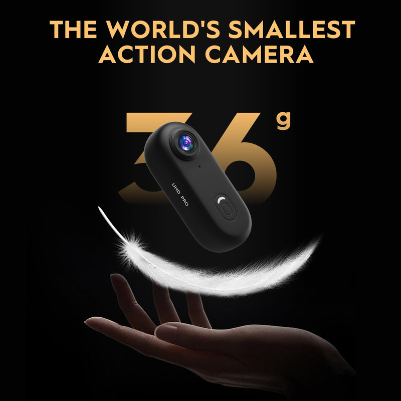 Ultra-Compact 4K Thumb Action Camera with Magnetic Mount – Lightweight, Hands-Free POV Body Cam for Motorcycle Riding, Hiking & Daily Vlogging (128G SD Card & Waterproof Case Included)