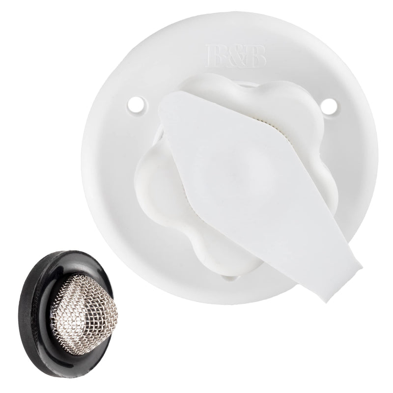 RecPro RV White City Water Fill Inlet Flange Brass with Check Valve | Made in America (No Hose Elbow) No Hose Elbow