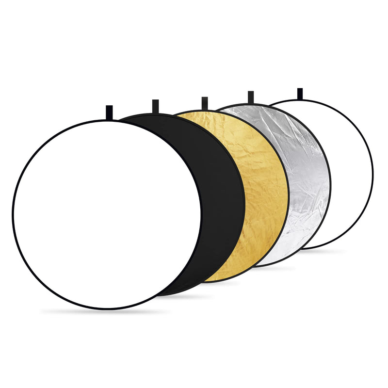 NEEWER 32 Inch/80 Centimeter Light Reflector Light Diffuser 5 in 1 Collapsible Multi Disc with Bag - Translucent, Silver, Gold, White, and Black for Studio Photography Lighting and Outdoor Lighting 80cm