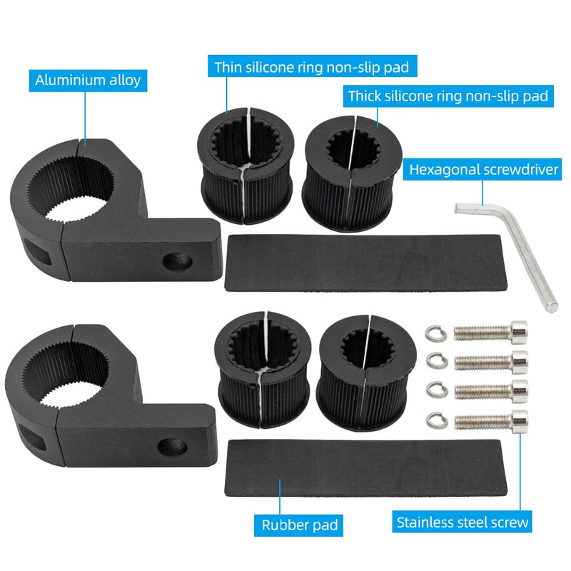 Motorcycle Aluminum Mounting Bracket Kit Tube Clamp 2Pcs 0.75" 1" 1.25" Bullbar Roof Rack Roll Cage Horizontal Bar Clamp Mounting Kit fit for Trucks Car ATV Motorcycle Truck Mini 2PCS