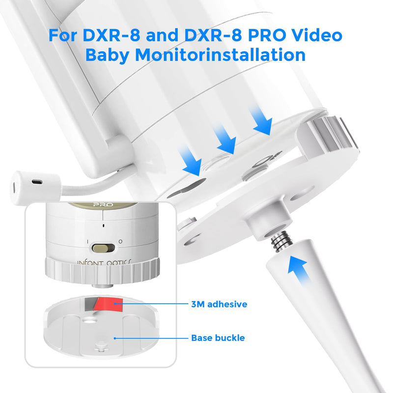 17" Flexible Mount Crib Mount for Infant Optics DXR-8 & DXR-8 PRO - Secure Crib Moun Baby Monitor Camera Holder, Crib 360° Adjustable No-Drill Camera Holder