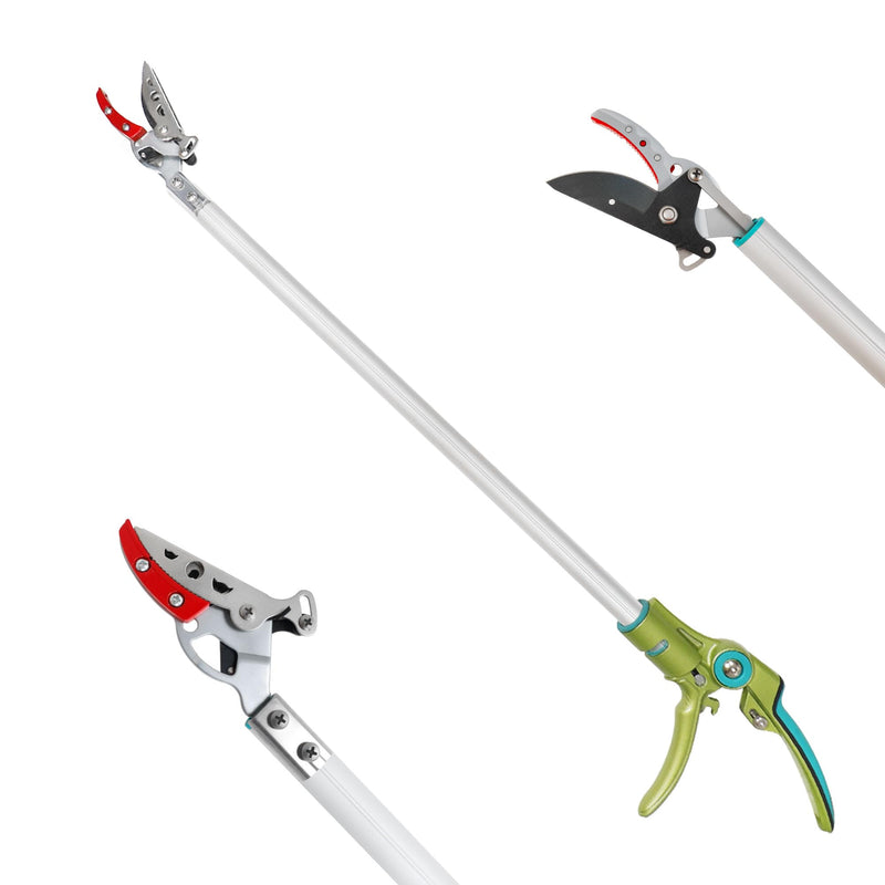 GARTOL Cut & Hold Long Reach Pole Pruner, 32 Inch Lightweight Tree Trimmer Long handle Pruner, Cuts up to 1/2 Inch, One-Hand Garden Pruning Shears for Branches Trimming, Fruit Picking