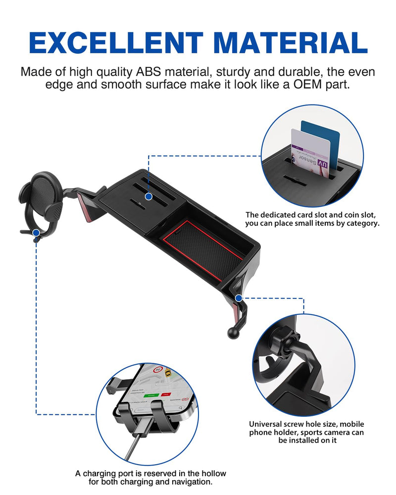 Autorder Car Phone Holder for 2021-2024 Toyota Sienna Accessories Center Console Dash Organizer with Dedicated Card Coin Storage Box 360°Rotation Phone Mount Hands-Free (Only for 8'' Screen)