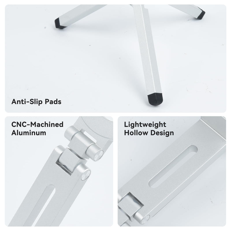 360° Rotating for MagSafe Tripod, for iPhone 17 16 15 14 13 Pro Max | Aluminum Adjustable Magnetic Phone Stand with Clip, Magsafe Tripod Stand Fits Vlog, Gym, Travel Essentials Accessories