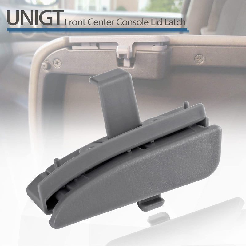 Front Center Console Lid Latch Compatible with 2005-2012 Toyota Tacoma Interior Armrest Console Latch Replacement #58910AD030B0 – Gray 41042