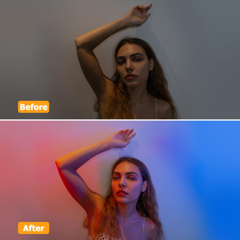 JJC RGB Video Light, 360°Full Color 24 Effects 2600mAh Rechargeable 2500-8500K Magnetic LED Camera Light, 1/4" Screw Mount Cold Shoe Light, Portable Light for Photography Video Streaming