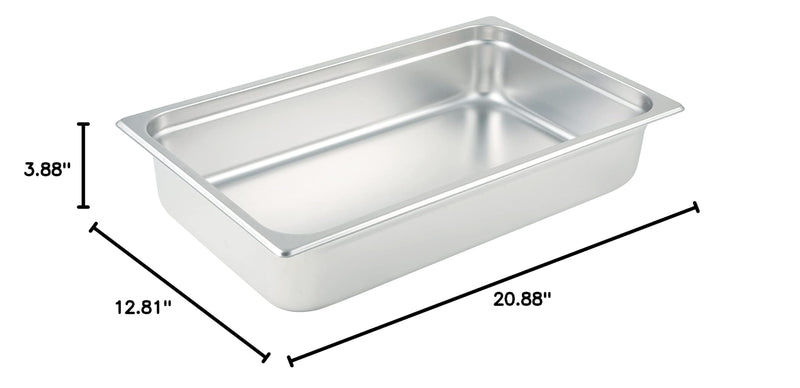Winco Anti-Jamming Steam Pan, Full-Size x 4-Inch,Stainless Steel,Medium 4" Deep