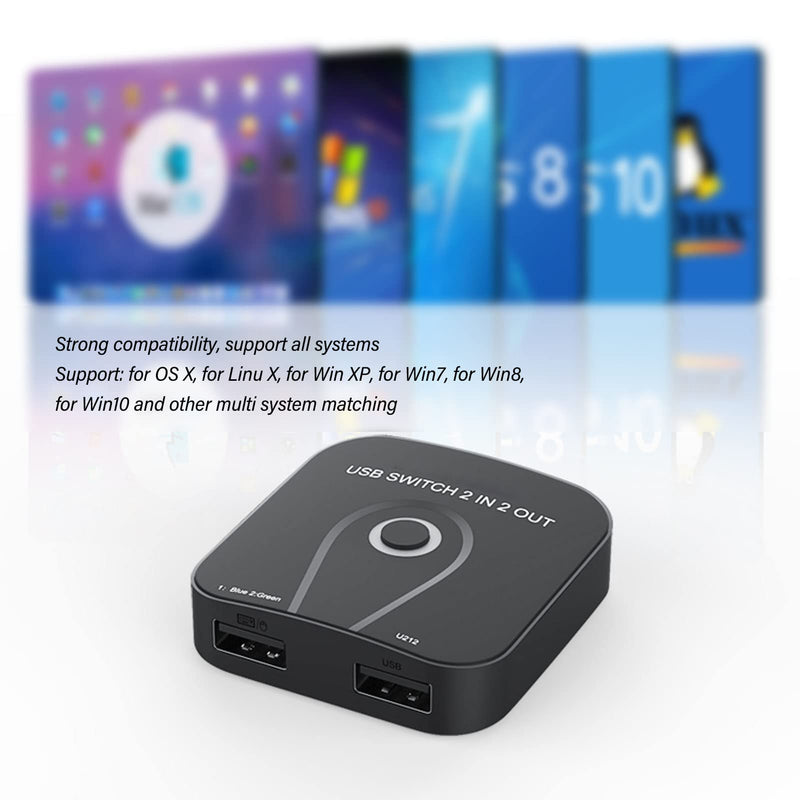 2 in 2 Out USB Switcher, Seamless Switching USB Switcher, Port Adapter for 2 Computers Share 2 USB Devices Mouse Keyboard Scanner Printer