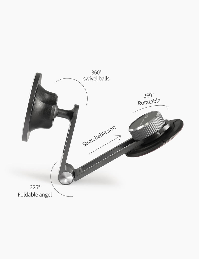 TPARTS Foldable Magnetic Car Cellphone Mount for Tesla Model 3/Y/X/S | Compatible with iPhone 12/13/14/15/16/17 and Other Series Phones with Metal Ring Mag safe Standard