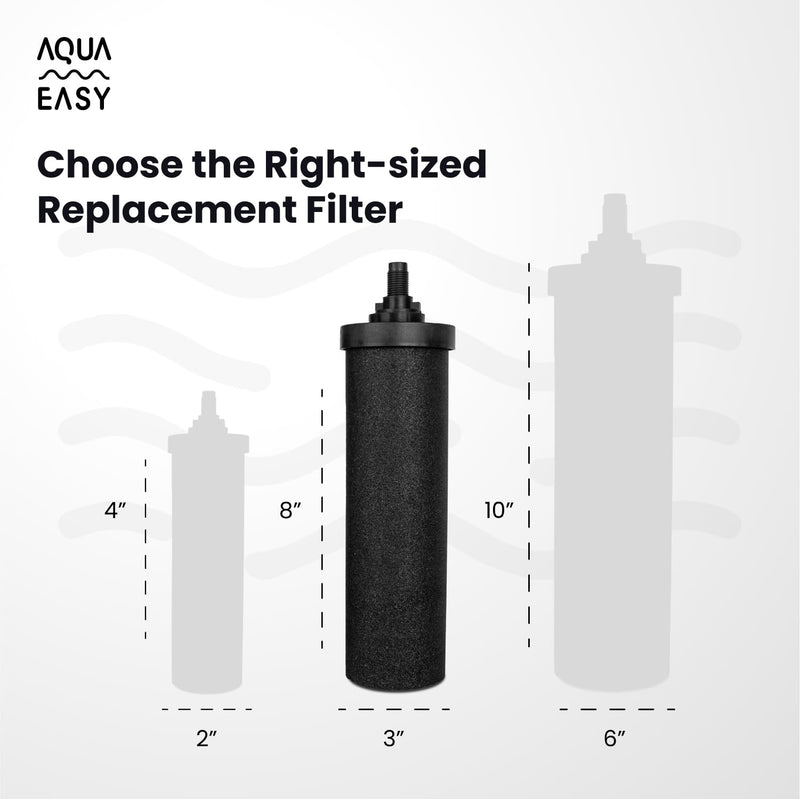 AquaEasy BB9 Activated Carbon Water Filter Candle (Pack of 2) Replacement Gravity Water Filter Candle Compatible With Gravity Filter System (Pack of 2)