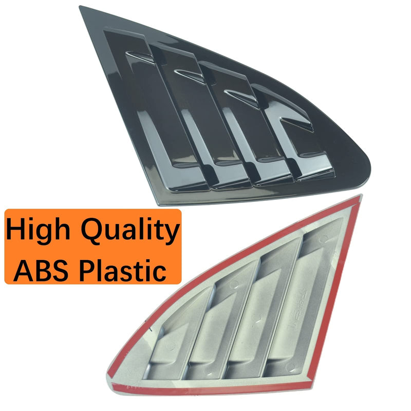 for Chevy Malibu 2016-2024 Rear Side Window Louvers, Racing Style Louvers Air Vent Scoop Shades Cover Blinds 1Pair - Glossy Black