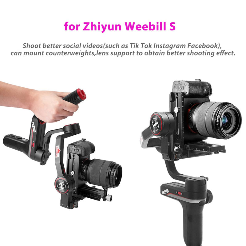 L Bracket Vertical Mount Quick Release Plate for Zhiyun Weebill S Crane 2 3 Gimbal Stabilizer, DSLR Camera, Tripod, Monopod