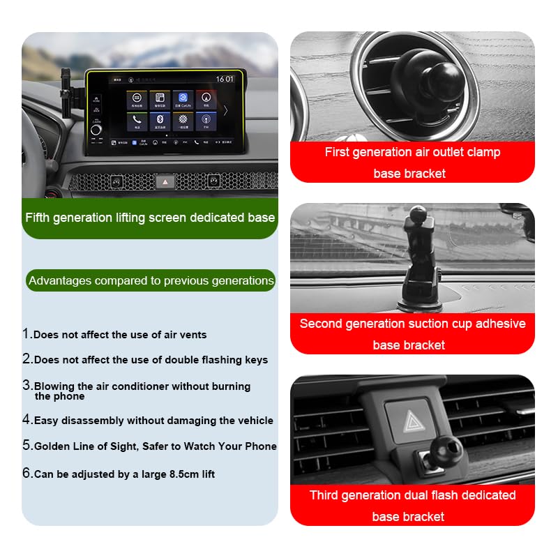Car Phone Holder for Toyota Corolla 2020-2025 | Auto Accessories Auto Lock Hands Free Cell Phone Mount Car fits for iPhone & All Smartphones For Corolla 2020-2023