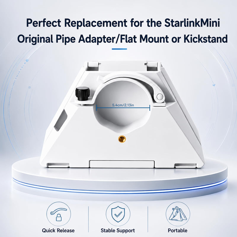 2 in 1 Alternative to Starlink mini Pipe Adapter and Flat Mount or Kickstand, Compat with Outdoor Portable Starlink Mini Tripod Adapter, Satellite TV Dish Mounts, Easy to Assemble and Store