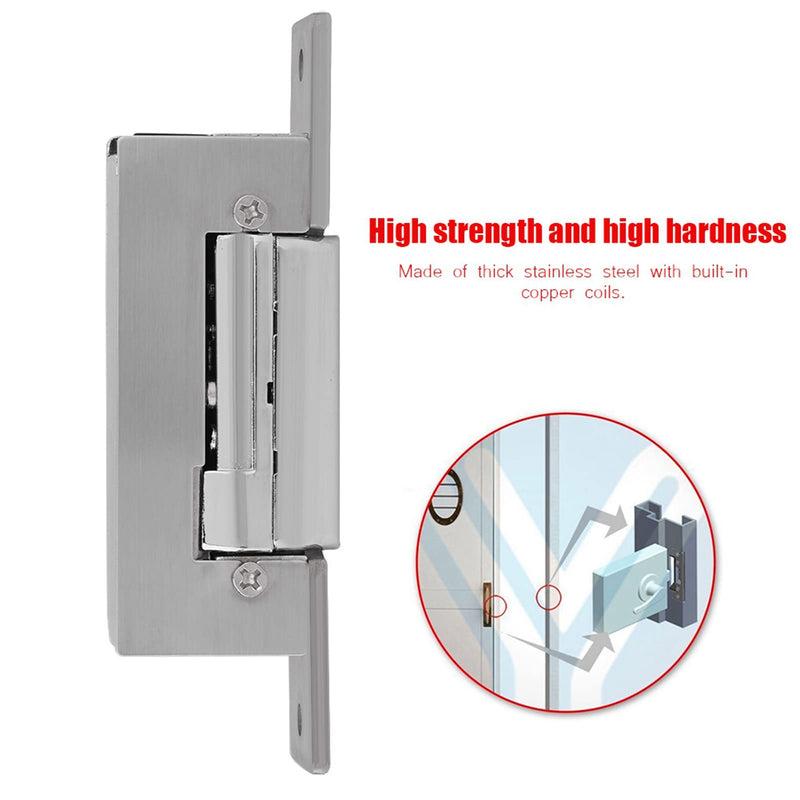 Dioche 12V Electric Strike Lock - Adjustable Narrow-Type Electric Strike Door Lock with Double Unlock Mode and Intelligent Access Control