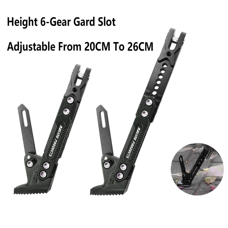 Universal Motorcycle Kickstand Adjustable Foot Side Support Parking Kickstand for Electric Motorbike Parking Foot Side Support Stand (Black) Black
