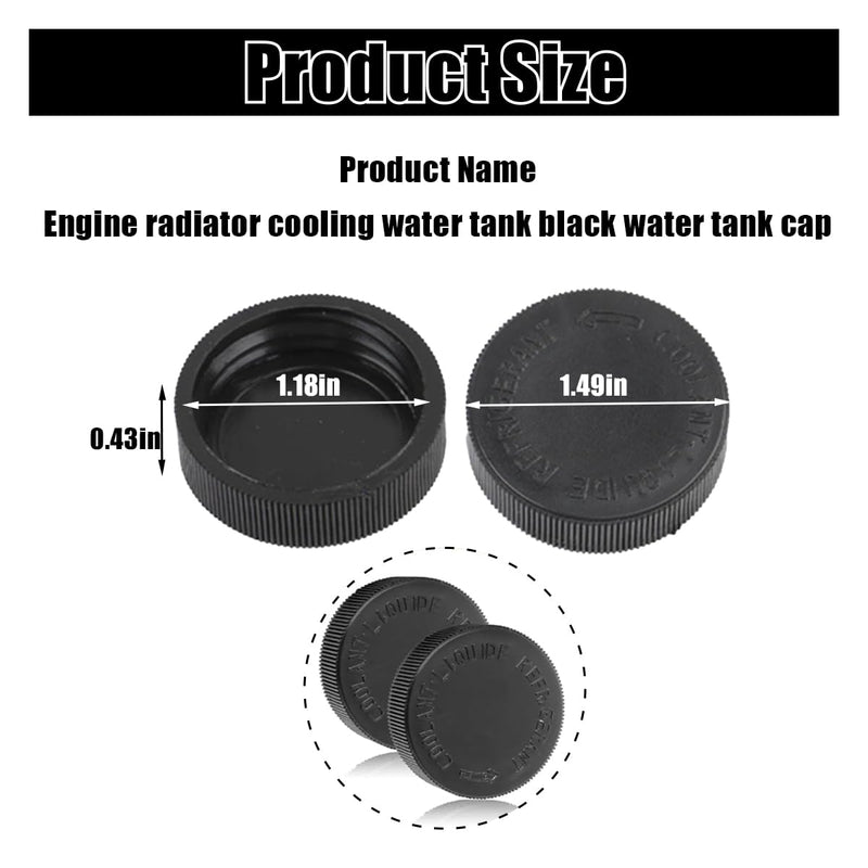 2PCS 21712-79900 Engine Radiator Coolant Water Tank Reservoir Cap, Car Radiator Cover Car Replacement Part, Compatible with Nissan Murano Rogue Versa Infiniti Black