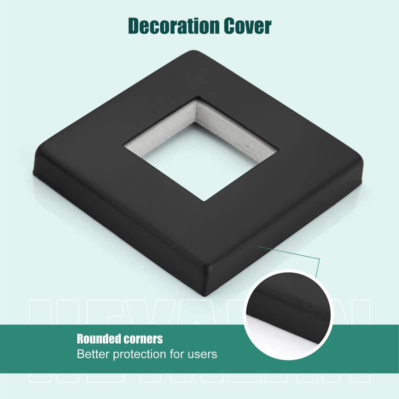Heyalan Matte Black Shower Flange Cover 2.5 Inch Hand-held Shower Holder Flange Replacement Square Escutcheon Cover Plate 1 pc for Shower Wand Bracket Wall Cover for shower holder