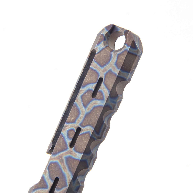 Titanium Pry Bar Crowbar Nail Puller Outdoor Survival With Pocket Clip Large Heavy Duty Lever EDC Multi-Function Tool by Hamans (Roasted blue) Roasted Blue