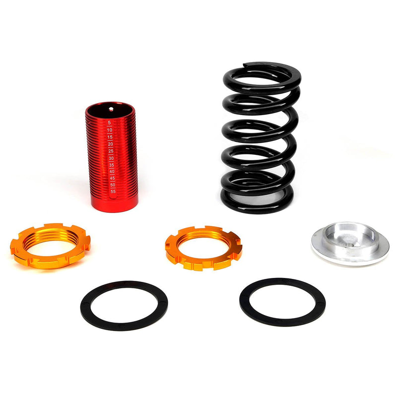 DNA MOTORING Coilover Suspension Kit Sleeves Compatible with 88-00 Civic / 93-97 Civic Del Sol / 88-91 CRX / 90-01 Integra, COIL-HC88-T11-BK Black