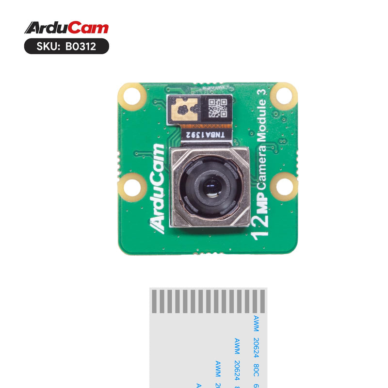 Arducam for Raspberry Pi Camera Module 3, 12MP IMX708 75°(D) Autofocus Pi Camera V3, 15-22pin FFC Cable