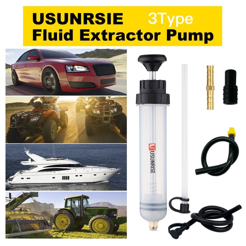 Automotive Fluid Extractor Pump,Oil Change Syringe with Long Hose,Syringe Style Pump for Power Steering Transmission Gear Oil & Brake Fluid Changes, Hand Vacuum Pump 200CC/200ML-3 ProType