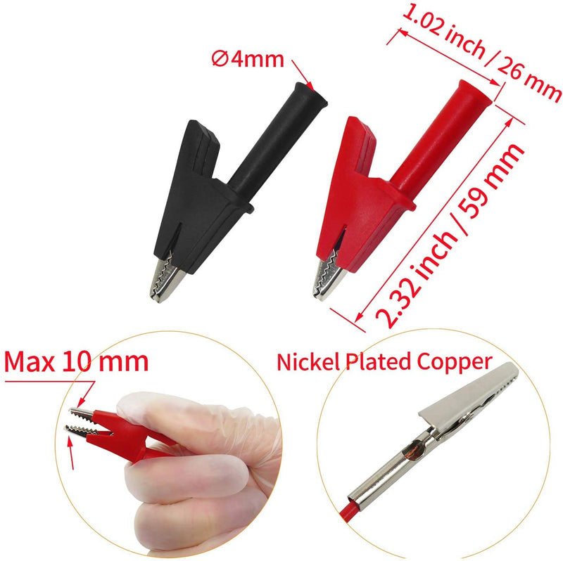 Makeronics 2 Wires 30FT 18AWG Retractable Test Leads with Roll-up Storage Pouch | 15 Pcs 30V Back Probes | 5 Pcs 4mm Banana Plug to Alligator Clip Circuit Test Wires (39.37") | 2 PCS Alligator Clips