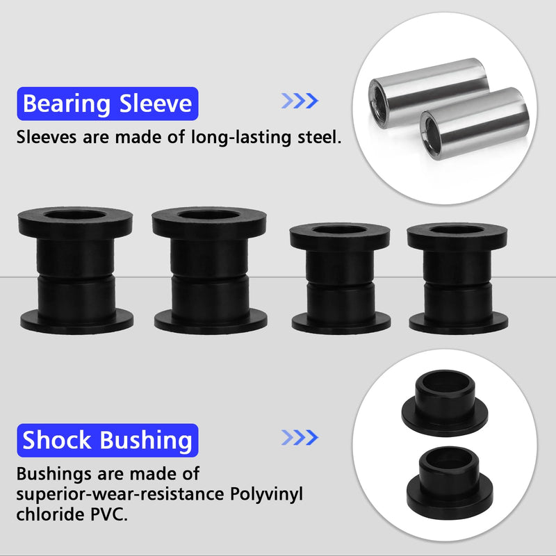 JERBOR 16Pcs Front & Rear Shock Absorber Bushings Sleeve Kit Fit for Polaris Ranger 500 570 700 800 900 1000 Diesel PRO XD
