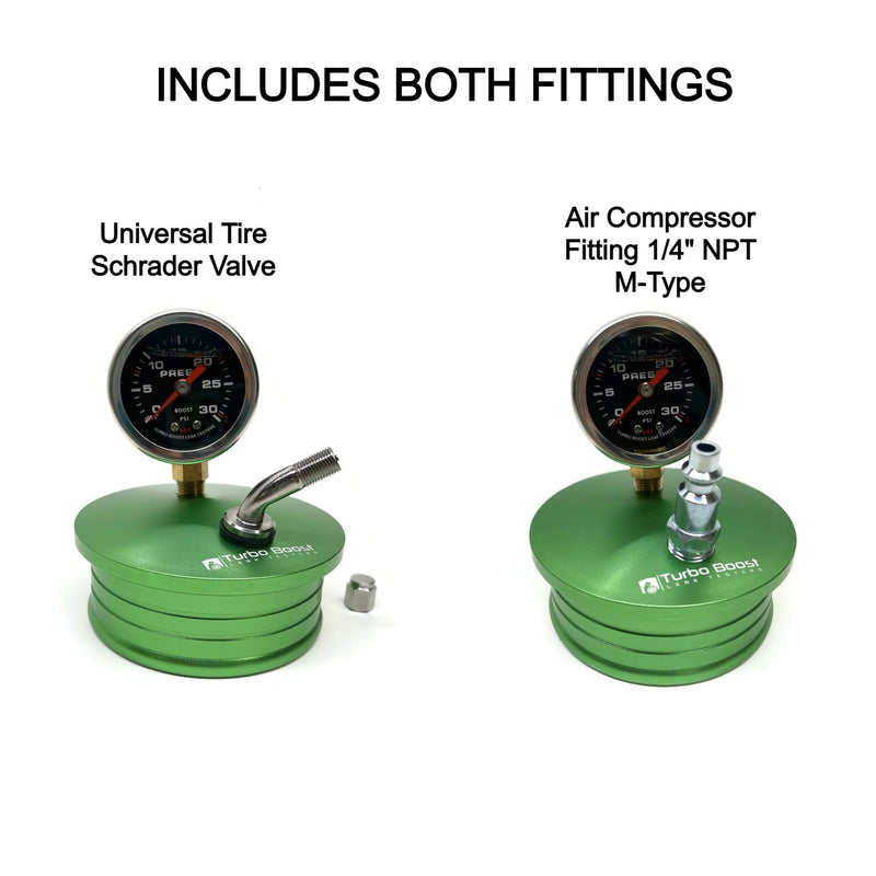 4" inch Turbo Boost Leak Tester - Leak Detector - 6061 Billet Aluminum - 30 PSI - Check Test Intake Charge Pipe Pressure Leaks - Includes Both Tire and 1/4" Air Fititng