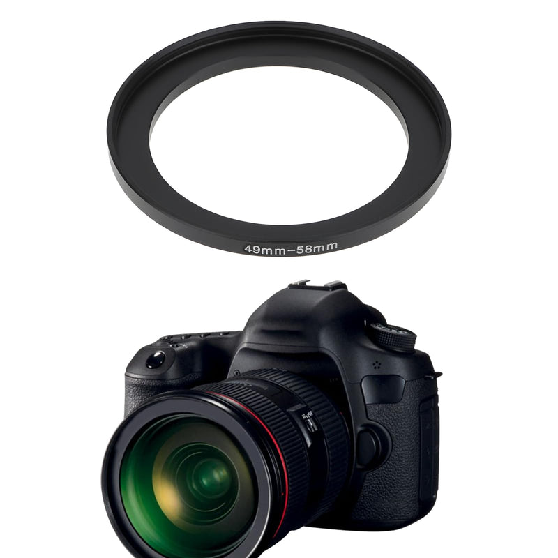 2 Pack Step Up Ring 49mm to 58mm Lens Filter Adapter Slim Aluminum Compatible with DSLR and Mirrorless Cameras