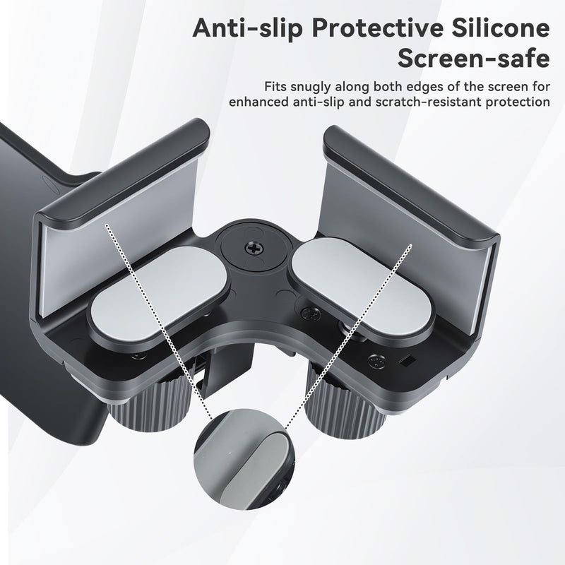 aceyoon Monitor Headphone Stand Clamp-On 360° Rotating Screen Headphones Holder Adjustable Anti-Slip Universal Headset Hanger for Monitor, Desk Organizer