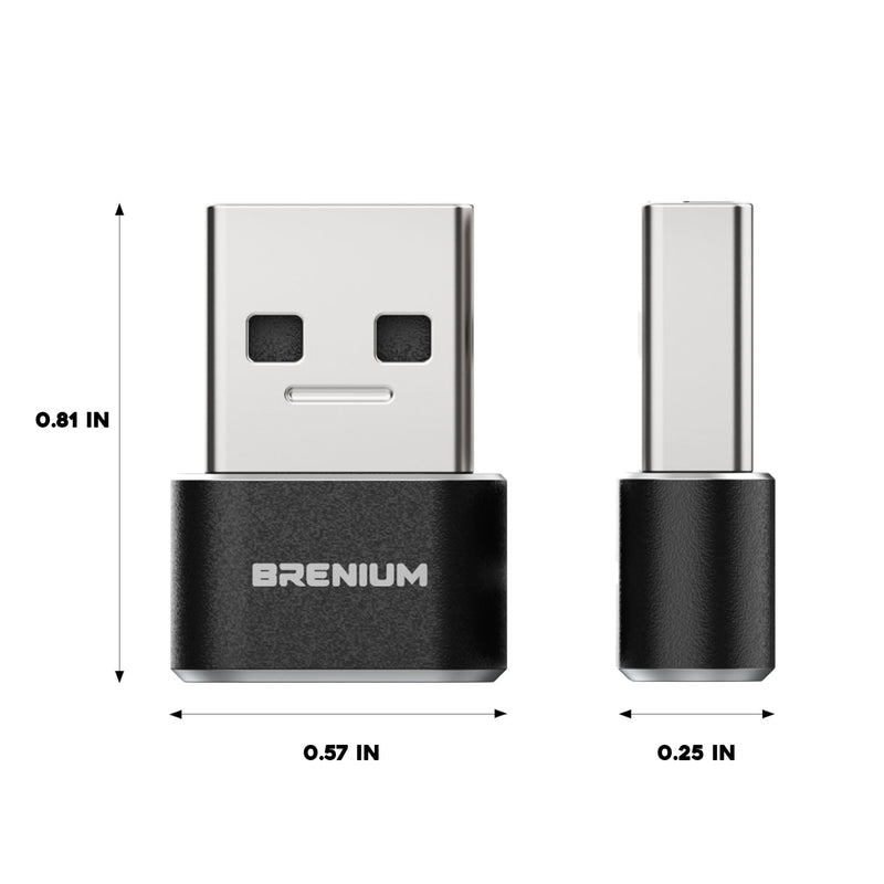 USB-C to USB-A Male Adapter 10-Pack - Charging and Data Converter Type C Female to Type A Male, Compatible with iPhone 15, Samsung Galaxy, iPad, Apple Watch - Black